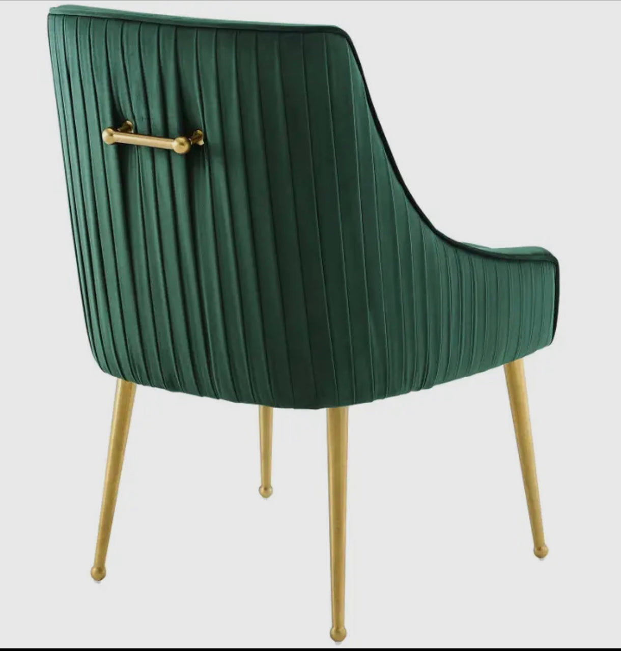 Green Pleated Velvet Dining Chair-Special Order