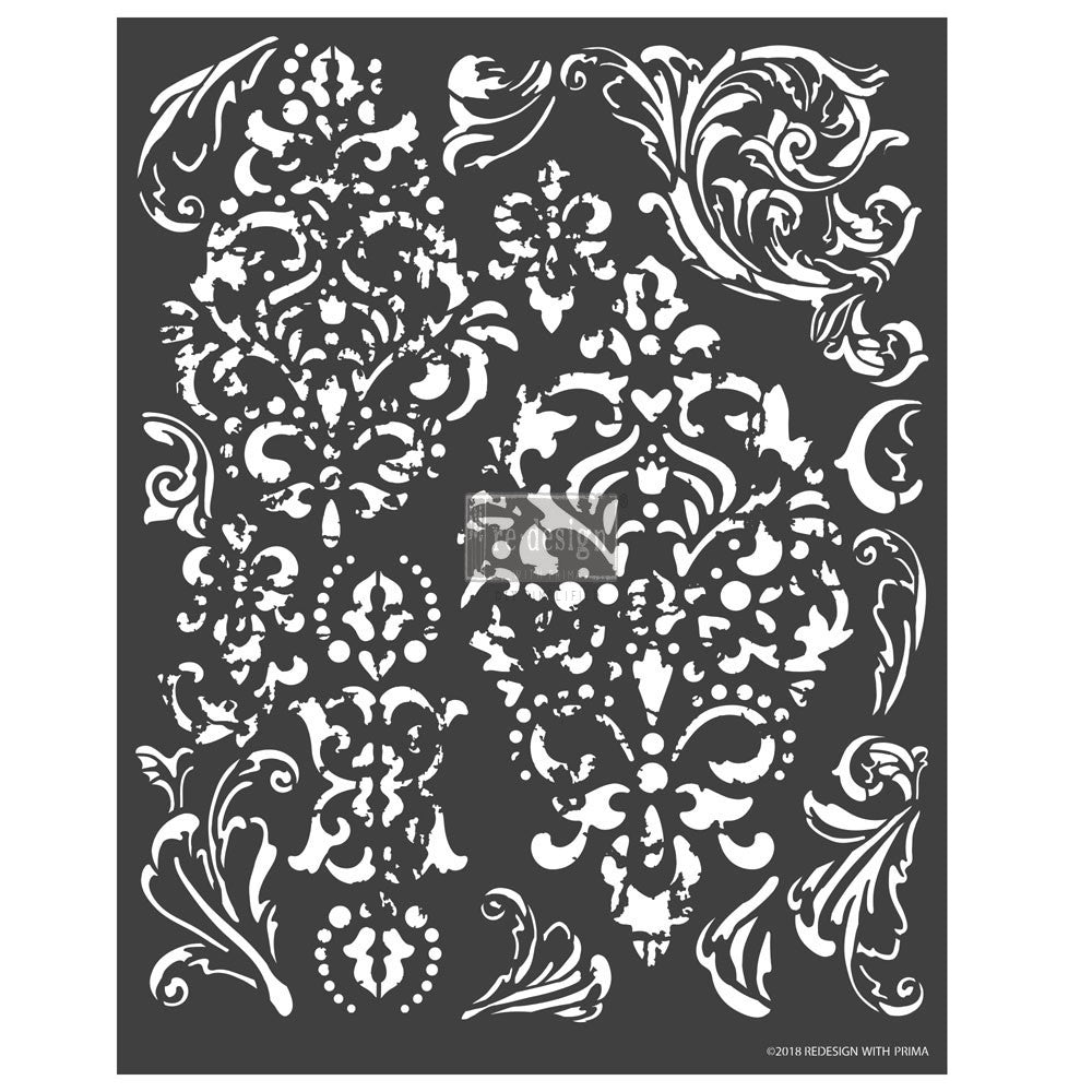 Distressed Flourish Stencil