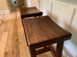 Handcrafted Black Walnut Saddle Stool