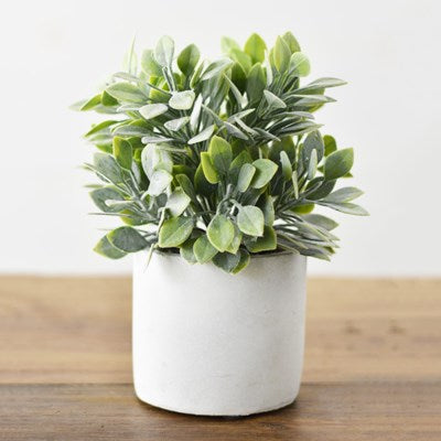 Faux Green Bush in Pot