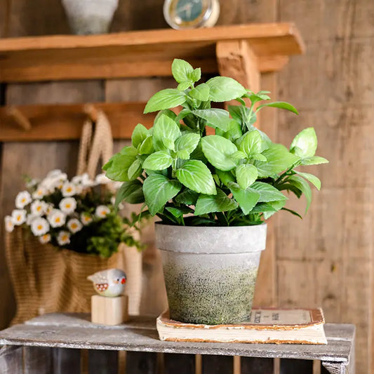 Faux Mint Plant in Pot