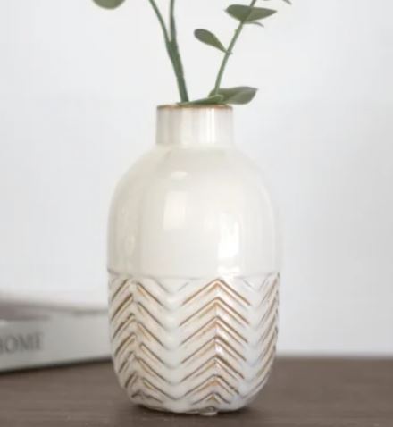 6" Chevron Patterned Vase