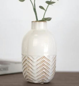 6" Chevron Patterned Vase