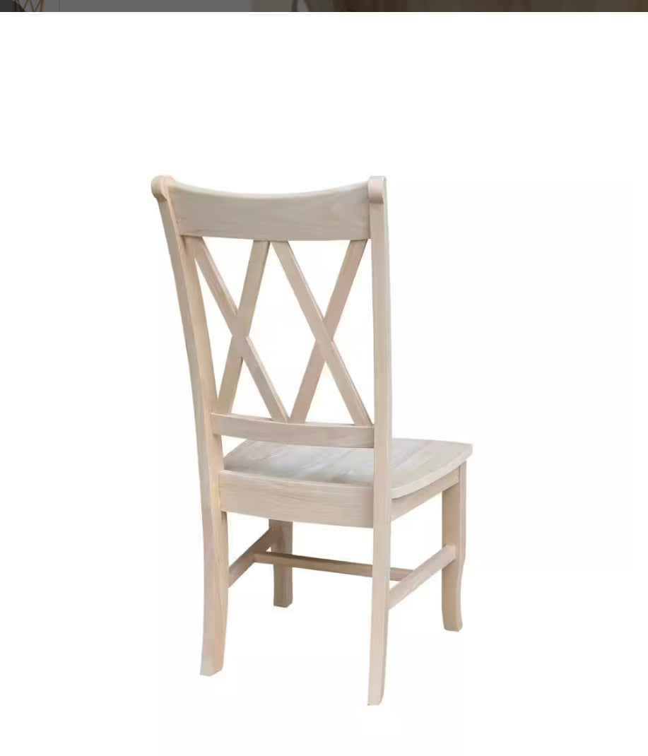 Wood Dining Chair(Double X Back)Must buy 2 (Special Order)