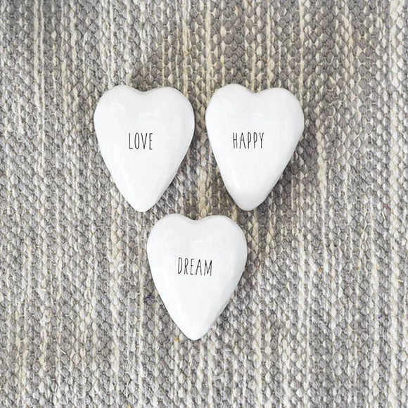3” Ceramic Heart with Sentiment