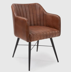 Pleated Leather Chair-Special Order