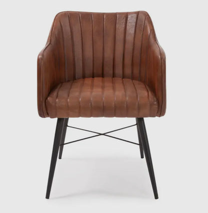 Pleated Leather Chair-Special Order