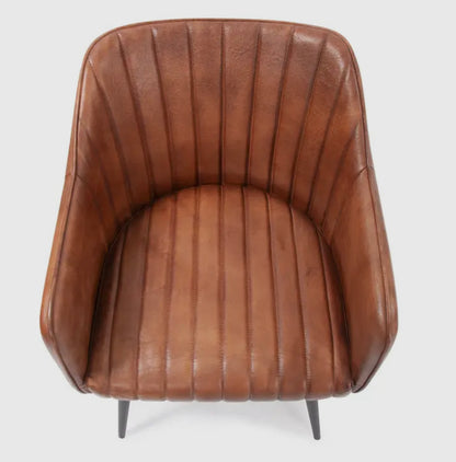 Pleated Leather Chair-Special Order