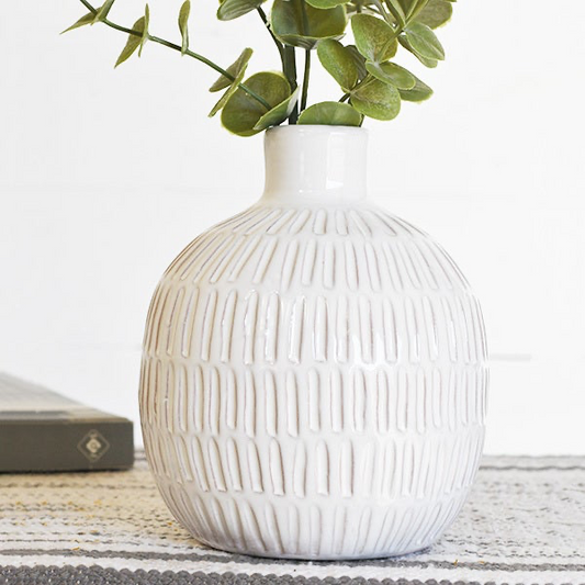 7" Modern Patterned Dome Vase