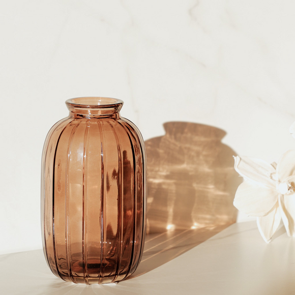 Rigged Amber Glass Vase