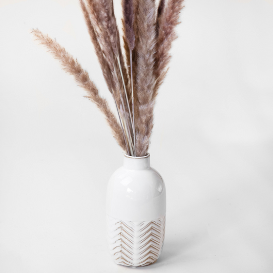 8" Chevron Patterned Vase