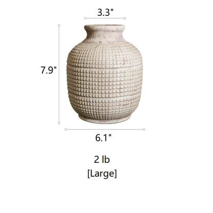 White Textured Porcelain Ceramic Vase