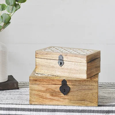 Carved Wood Storage Box