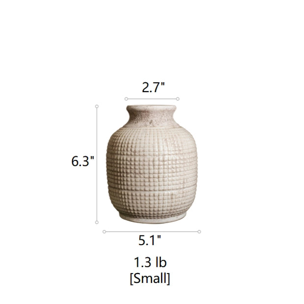 White Textured Porcelain Ceramic Vase