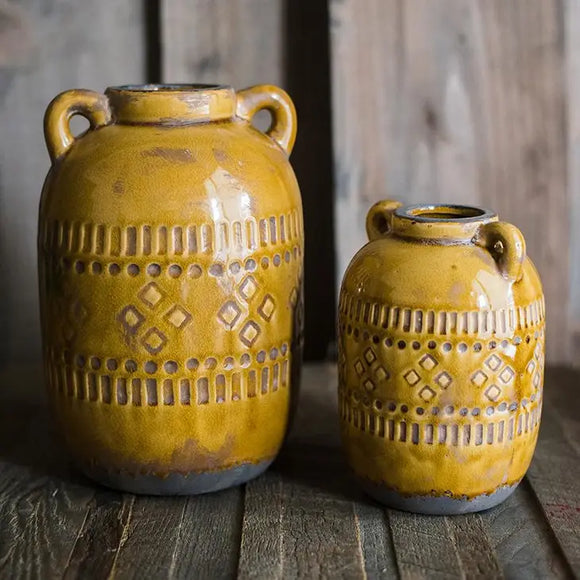 Mustard Yellow Glazed Vase