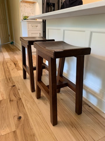 Handcrafted Black Walnut Saddle Stool