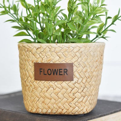 4” Weaved Pattern Planter(Flower Label)