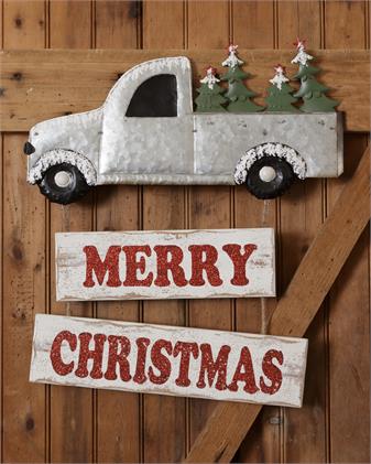 Merry Christmas Truck Wall Hanger - Urbanlux 