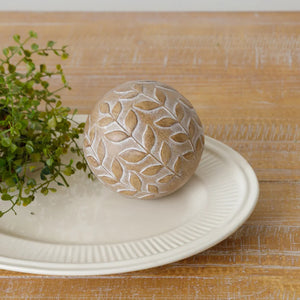 Carved Ball with Leaf Pattern