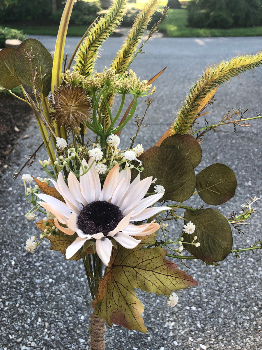 Faux Sunflower & Mixed Foliage’s Spray