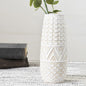 7.5" White Ceramic BOHO Vase