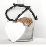 4" Marble Heart w/Beads