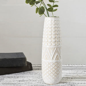 White ceramic BOHO vase.