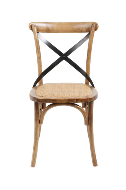 X Back Dining Chair(Medium Brown/Natural)Special Order